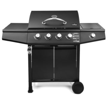 Gran grill de gas Lehmann con parrilla de hierro fundido y accesorios