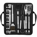 Set 21 en 1 de accesorios para barbacoa con espátula, pinzas y estuche