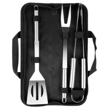 Set de 3 utensilios de acero para barbacoa