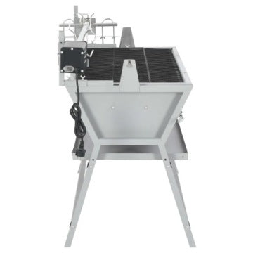 Asador giratorio vidaXL de hierro y acero inoxidable, modelo 41349