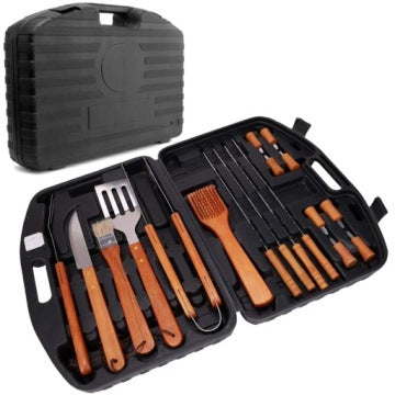 Set universal de 18 accesorios para barbacoa con estuche