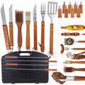 Set Bokato de 18 accesorios de madera y acero inoxidable para barbacoa
