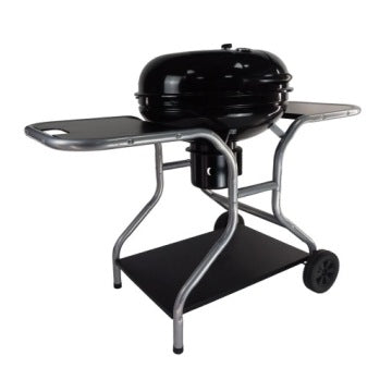 Grill de carbón tipo kettle con ruedas y montaje sencillo