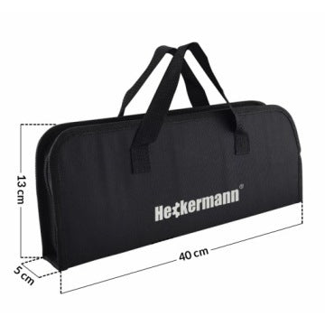 Set 9 en 1 de accesorios de acero inoxidable para barbacoa con pinzas y estuche