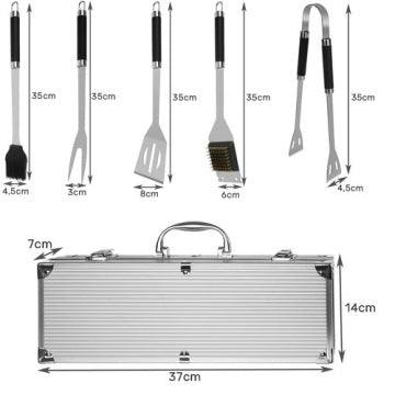 Set Kaminer de 5 accesorios para barbacoa con maletín