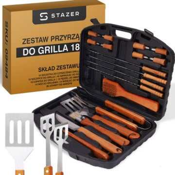 Doble set de accesorios universales para barbacoa, 2 x 18 piezas