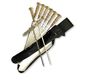 Set Barani Róg de 8 accesorios para barbacoa en estuche de cuero