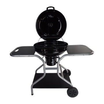 Grill de carbón tipo kettle con ruedas y montaje sencillo