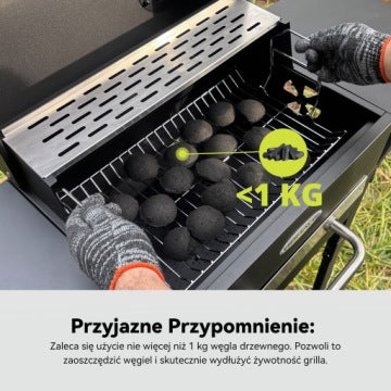 Grill de carbón para jardín con superficie de 45 x 32 cm y funda protectora