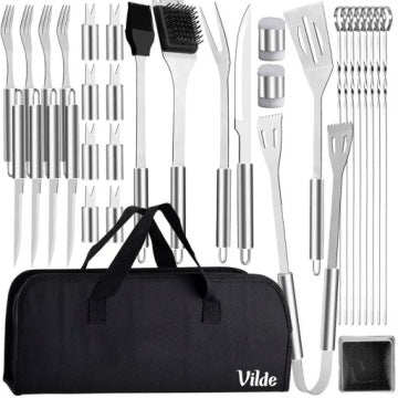 Set Vilde de 33 utensilios de acero para barbacoa