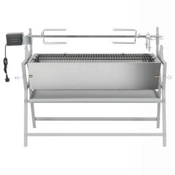 Asador giratorio vidaXL de hierro y acero inoxidable, modelo 41349