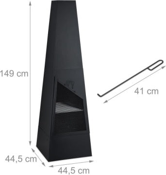 Chimenea de jardín Relaxdays con función de barbacoa