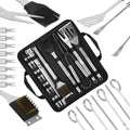 Set 21 en 1 de accesorios para barbacoa con estuche, espátula, pinchos y pinzas