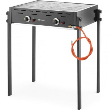 Grill de gas Hendi Master Pro negro de 11,6 kW para terraza