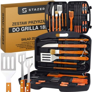 Set universal de 18 accesorios para barbacoa con estuche
