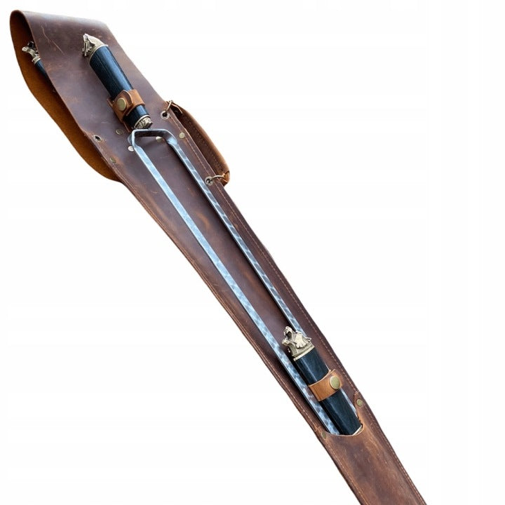 Set Tygrys Szablozębny de 8 accesorios para barbacoa en estuche de cuero