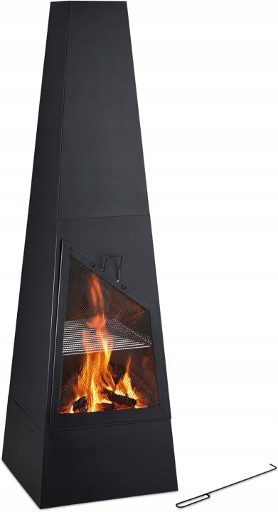 Chimenea de jardín Relaxdays con función de barbacoa