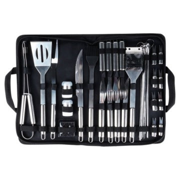 Set Vilde de 33 accesorios de acero para grill y barbacoa